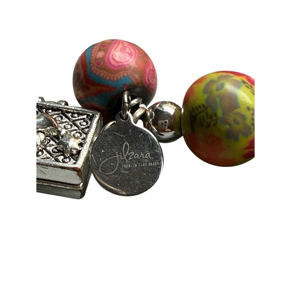 Jilzara Premium Clay Bead Stretch Bracelet Multicolor Angel Box Charm - Picture 4 of 4